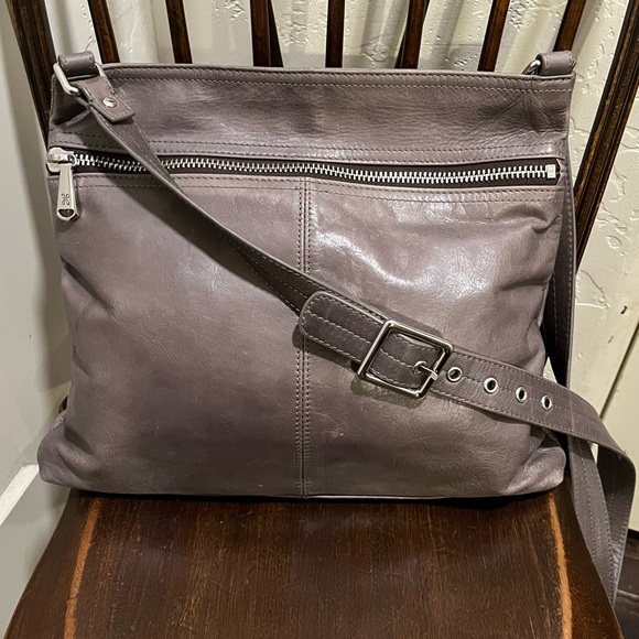 HOBO Handbags - Hobo Original Lorna Gray Leather Crossbody Bag Purse Shoulder Bag